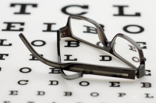 Frame on eye chart