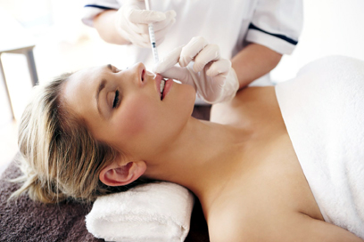 Woman Receiving a Beauty Treatment Injection